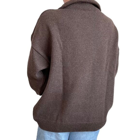 Swanndri Mens Brown Wool Quarter Zip Pullover Minimalistic Sweater Sz 2XL - Picture 4 of 8